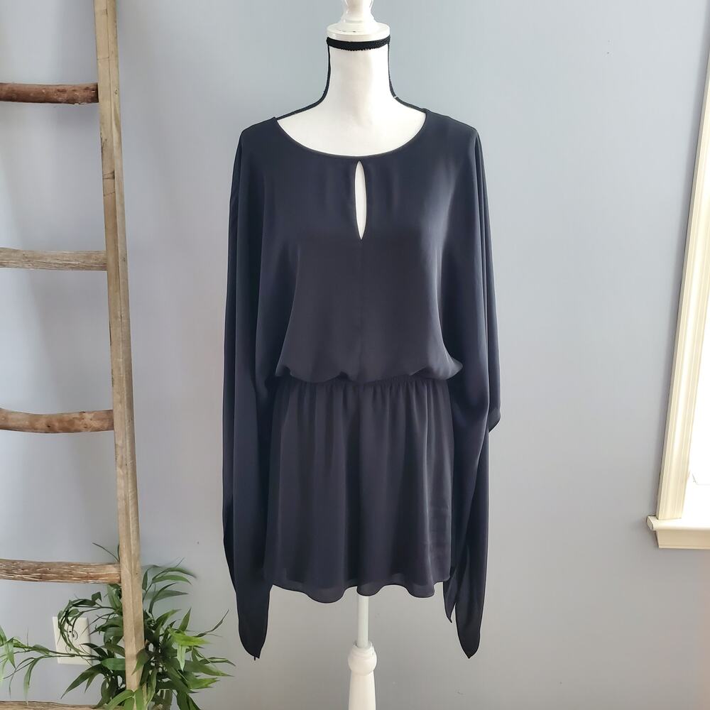 Express Black Sheer Angel Sleeve Dressy Romper Size M
